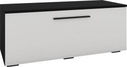 haaus Comoda Kos, O Usa, Negru/Alb Lucios, MDF, 95 x 40 x 39 cm (921217)