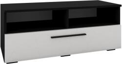 haaus Comoda Kos, O Usa, 2 Polite, Negru/Alb Lucios, MDF, 95 x 40 x 39 cm (921248)