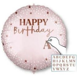 Decorata Party Szülinapi lufi 18" 45cm Happy Birthday, feliratozható, Rózsaszín (LUFI188524)