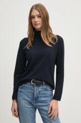 Benetton gyapjúkeverék pulóver könnyű, női, szürke, garbónyakú, 1035D2551 - sötétkék S