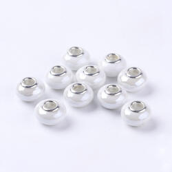  Világos Szürke Porcelán Charm Köztes Gyöngy 15x10-11mm