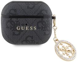 Guess 4G Script PC/PU Charm husă pentru AirPods 3 neagră (GUA3P4E4CDK)