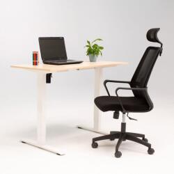 DAB Birou reglabil electric LiftUp, inaltime reglabila, controler sus/jos, 1 motor, cadru alb, blat crem 140x70 cm, nou (DPC 1946236985)