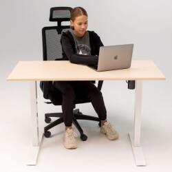 DAB Birou reglabil electric IntelliFlex 2 motoare, controler digital cu memorie, sistem anticoliziune, cadru alb, blat crem 140x70 cm, nou (DPC 3700136985)