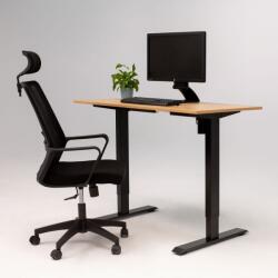 DAB Birou reglabil electric IntelliFlex 2 motoare, controler digital cu memorie, sistem anticoliziune, cadru negru, blat stejar 140x70 cm, nou (DPC 3713540180)