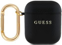 Guess PU Grained Classic Logo husă pentru AirPods 1/2 neagră (GUA2PGUGMK)