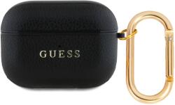 Guess PU Grained Classic Logo husă pentru AirPods Pro neagră (GUAPPGUGMK)
