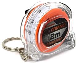 CRIANO Ruleta Compacta banda metalica cu dublu marcaj, corp transparent cu inel tip breloc, 2m x 13mm - CNO-RUL2X13-KEY (CNO-RUL2X13-KEY) - criano