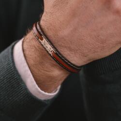 Evana Demn Cusut- Brățară Piele și Aur Galben/Aur Alb14k (închizătoare oțel inoxidabil) (DEMNC)