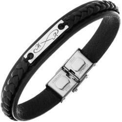 Evana Elegant- Brățară Piele și Argint (închizătoare oțel inoxidabil) (AgIMPLE235)