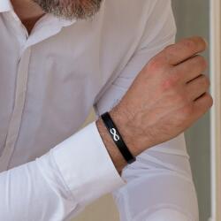 Evana Infinit 1- Brățară din piele și Simbol Infinit Aur Galben/Alb 14k (închizătoare oțel inoxidabil) (AUINF 1)