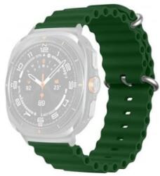 gigapack Samsung Galaxy Watch Ultra eSIM 47mm (SM-L705) hullám mintás szilikon pótszíj sötétzöld (GP-163496)