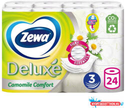  Toalettpapír 3 rétegű kistekercses 24 tekercs/csomag Camomile Comfort Deluxe Zewa (52632)