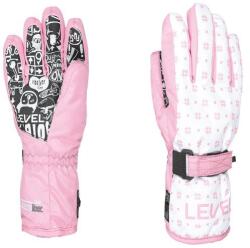 Level Junior síkesztyű, pattern (white-pink) 5-6Y