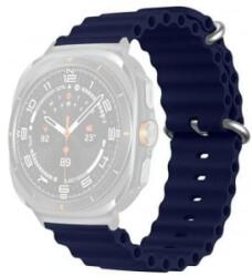 gigapack Samsung Galaxy Watch Ultra eSIM 47mm (SM-L705) hullám mintás szilikon pótszíj sötétkék (GP-163494) (GP-163494)