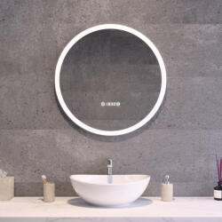 Welland Kerek Led tükör Ø60cm | Páramentesítő - Óra - Fényerő + színhőfok állítás | Welland Type-789 (INS-250760WT-CD)