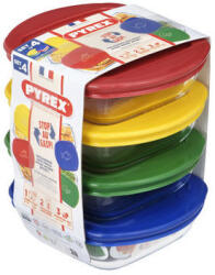 Pyrex 913S572/7646 Ételtároló doboz szett, négyzet alakú, 4 db