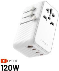 FIXED Voyager utazó adapter 3xUSB-C/1xUSB GaN 120W, fehér FIXCT120-3C1A-WH (FIXCT120-3C1A-WH)