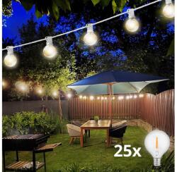 Brilagi - LED Kültéri dekoratív lánc GIRLAND 25xE12 20m fehér IP44 meleg fehér WO794-W-OEM1 (BG1490)