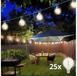 Brilagi -LED Kültéri dekoratív lánc GIRLAND 25xE12 20m zöld IP44 meleg fehér WO794-G-OEM1 (BG1491)