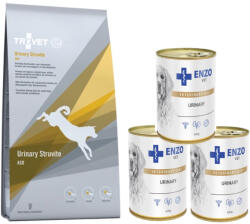 TROVET TROVET ASD Húgyúti Struvit Kutyáknak 12.5kg + 3x ENZO VET Húgyúti Húgyúti Betegségekre Csirkével Kutyáknak 400g