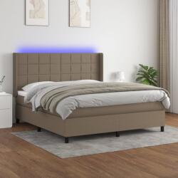 vidaXL tópszínű szövet rugós és LED-es ágy matraccal 160x200 cm (3138329)