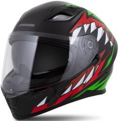 Cassida Orbit Strix zárt motoros bukósisak piros-zöld-szürke-fehér-fekete