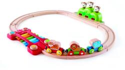 Hape Jucarie din lemn - Sina de tren muzicala Jungla (19 piese) (E3825A) Trenulet