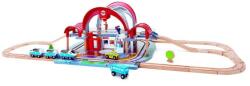 Hape Jucarie din lemn - Set Gara Centrala (45 piese) (E3725A) Trenulet