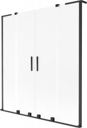 Mexen Velar L Duo, 2 szárnyas eltolható kádparaván 150 x 150 cm, 8 mm-es mattüveg, fekete matt, 896-150-003-32-70 (896-150-003-32-70)