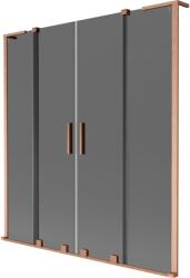 Mexen Velar L Duo, 2 szárnyas eltolható kádparaván 140 x 150 cm, 8mm szürke üveg, rézmatt, 896-140-003-42-65 (896-140-003-42-65)