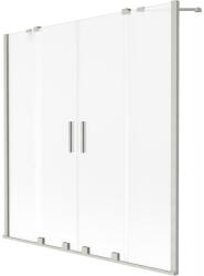 Mexen Velar Duo, 2 szárnyas eltolható kádparaván 150 x 150 cm, 8 mm-es mattüveg, csiszolt acél, 896-150-000-32-97 (896-150-000-32-97)