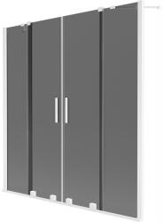 Mexen Velar Duo, 2 szárnyas eltolható kádparaván 140 x 150 cm, 8mm szürke üveg, fehér profil, 896-140-000-42-20 (896-140-000-42-20)