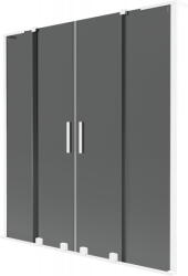 Mexen Velar L Duo, 2 szárnyas eltolható kádparaván 140 x 150 cm, 8mm szürke üveg, fehér matt, 896-140-003-42-20 (896-140-003-42-20)