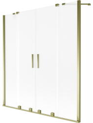Mexen Velar Duo, 2 szárnyas eltolható kádparaván 150 x 150 cm, 8 mm-es mattüveg, arany fényes, 896-150-000-32-50 (896-150-000-32-50)