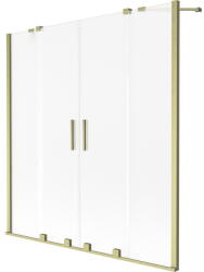 Mexen Velar Duo, 2 szárnyas eltolható kádparaván 150 x 150 cm, 8 mm-es matt üveg, arany matt, 896-150-000-32-55 (896-150-000-32-55)