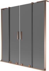 Mexen Velar L Duo, 2 szárnyas eltolható kádparaván 140 x 150 cm, 8mm szürke üveg, rózsaszín arany, 896-140-003-42-60 (896-140-003-42-60)