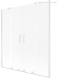 Mexen Velar Duo, 2 szárnyas eltolható kádparaván 150 x 150 cm, 8 mm mattüveg, fehér matt, 896-150-000-32-20 (896-150-000-32-20)
