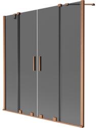 Mexen Velar Duo, 2 szárnyas eltolható kádparaván 140 x 150 cm, 8mm szürke üveg, rézmatt, 896-140-000-42-65 (896-140-000-42-65)