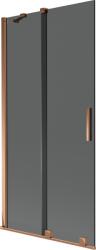 Mexen Velar, 2 szárnyas eltolható kádparaván 95 x 150 cm, 8mm szürke üveg, rózsaszín arany, 896-095-000-41-60 (896-095-000-41-60)