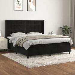 vidaXL fekete bársony rugós ágy matraccal 180x200 cm (3132695)