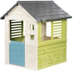 Smoby Házikó felezett ajtóval Jolie Playhouse Life Smoby bővíthető zöld-kék 3 ablakkal és 2 árnyékolóval UV védelemmel 24 hó-tól - 2025 modell (SM810737)