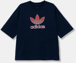 Adidas gyerek pamut póló sötétkék, nyomott mintás, JC9117 - sötétkék 140
