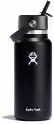 Hydro Flask Széles termo palack szájjal 32 OZ Wide Flex Straw Cap, fekete