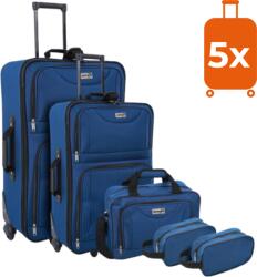 Jurhan TRAVEL utazóbőrönd készlet, 5 darabos, éjféli kék