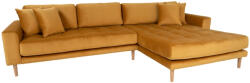 Nordic Living Sárga bársony sarokkanapé Limo 290 cm, jobb (1301184)