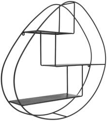 Nordic Living Fekete fém falipolc Wrex 60 x 60 cm (4294001)