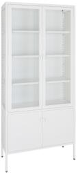 Nordic Living Fehér fém vitrin Bristana 180 x 80 cm (3001058)