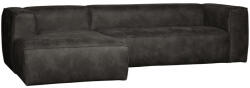 WOOOD Fekete műbőr sarokkanapé Bearny 305 cm, bal (375689-Z)