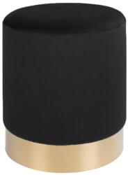 Nordic Living Fekete bársony puff Dumah 34 cm (1504024)